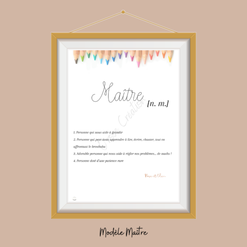 cadeau maitre personnlisé