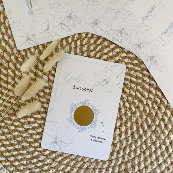 Carte à gratter Annonce bébé Fille ou Garçon 'Orchidée' – Image 3