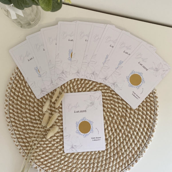 Carte à gratter Annonce bébé Fille ou Garçon 'Orchidée' – Image 2