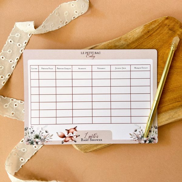 Lot de cartes Le Petit Bac "Doux renard"