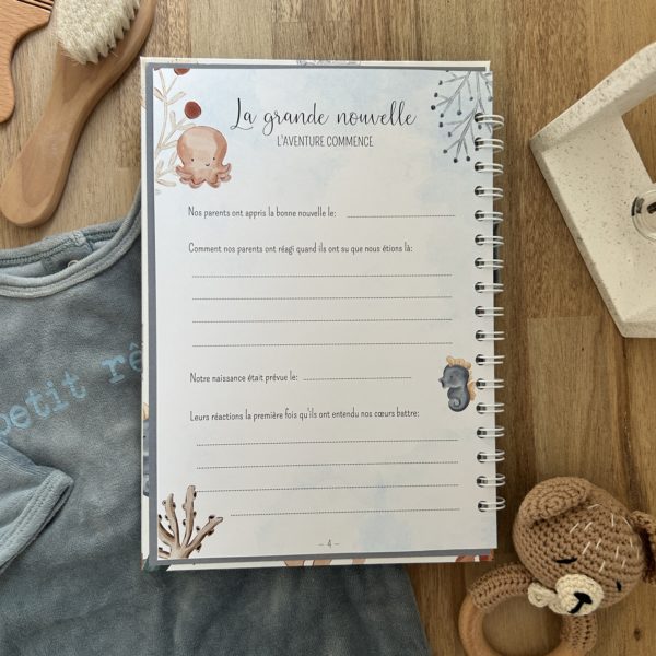 Livre de naissance jumeaux « Petits flots » – Image 3