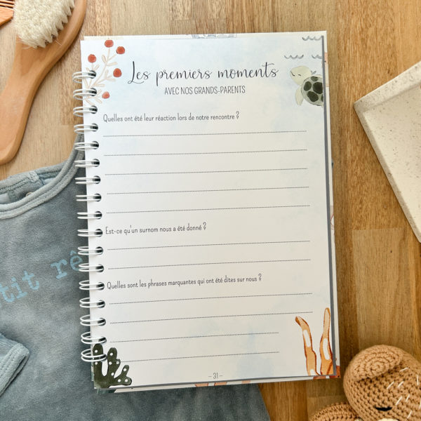 Livre de naissance jumeaux « Petits flots » – Image 6