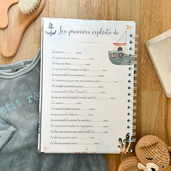 Livre de naissance jumeaux « Petits flots » – Image 8