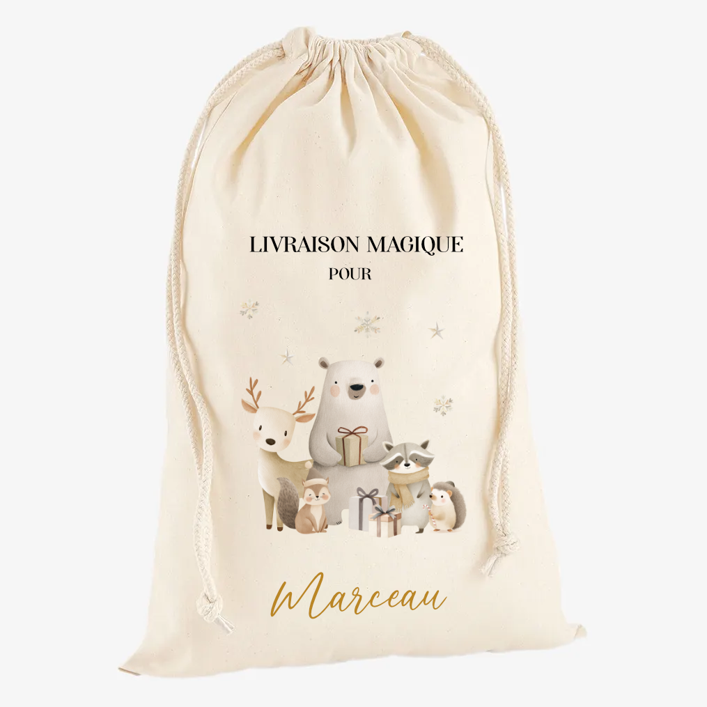 Hotte de Noël "Animaux de la forêt" – Image 2