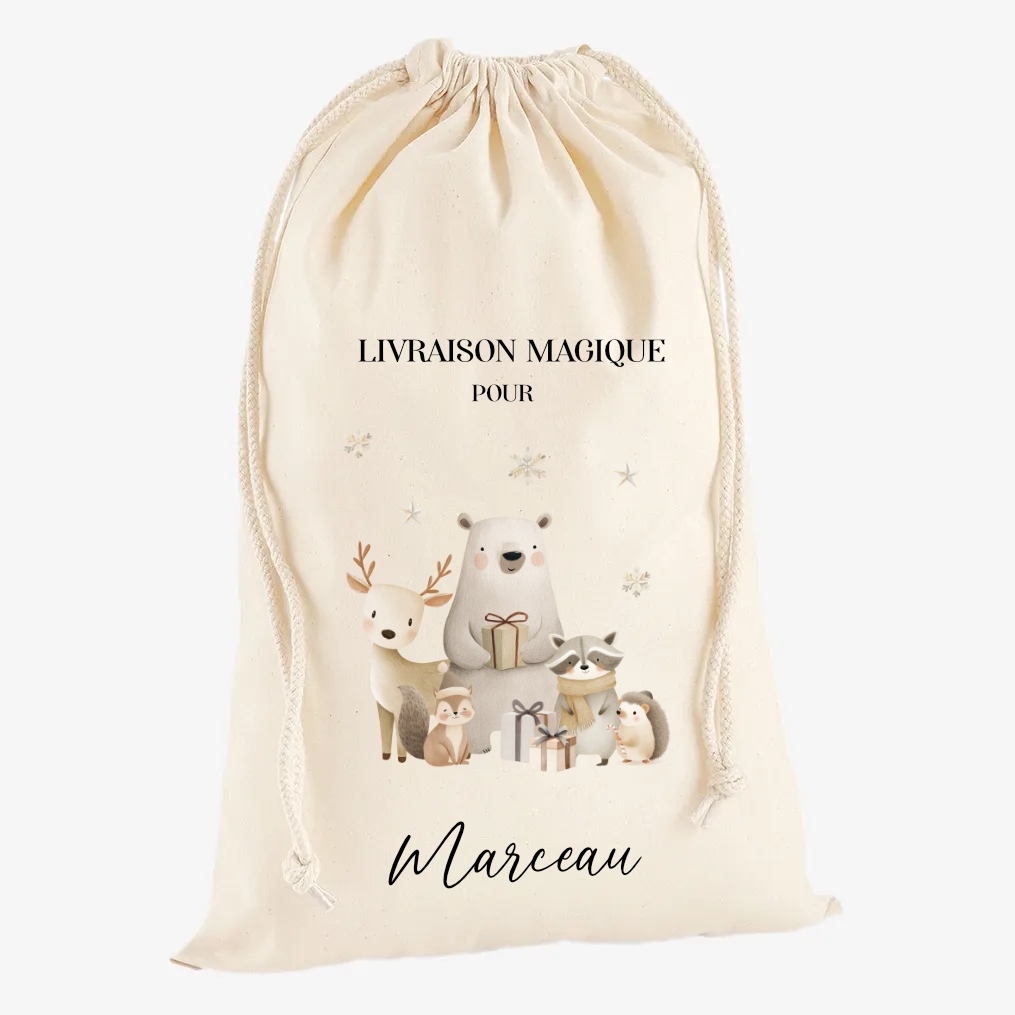 Hotte de Noël "Animaux de la forêt" – Image 3