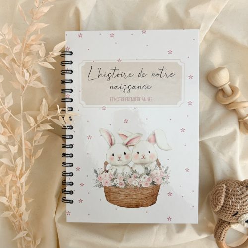 Livre de naissance jumeaux « Love bunny"